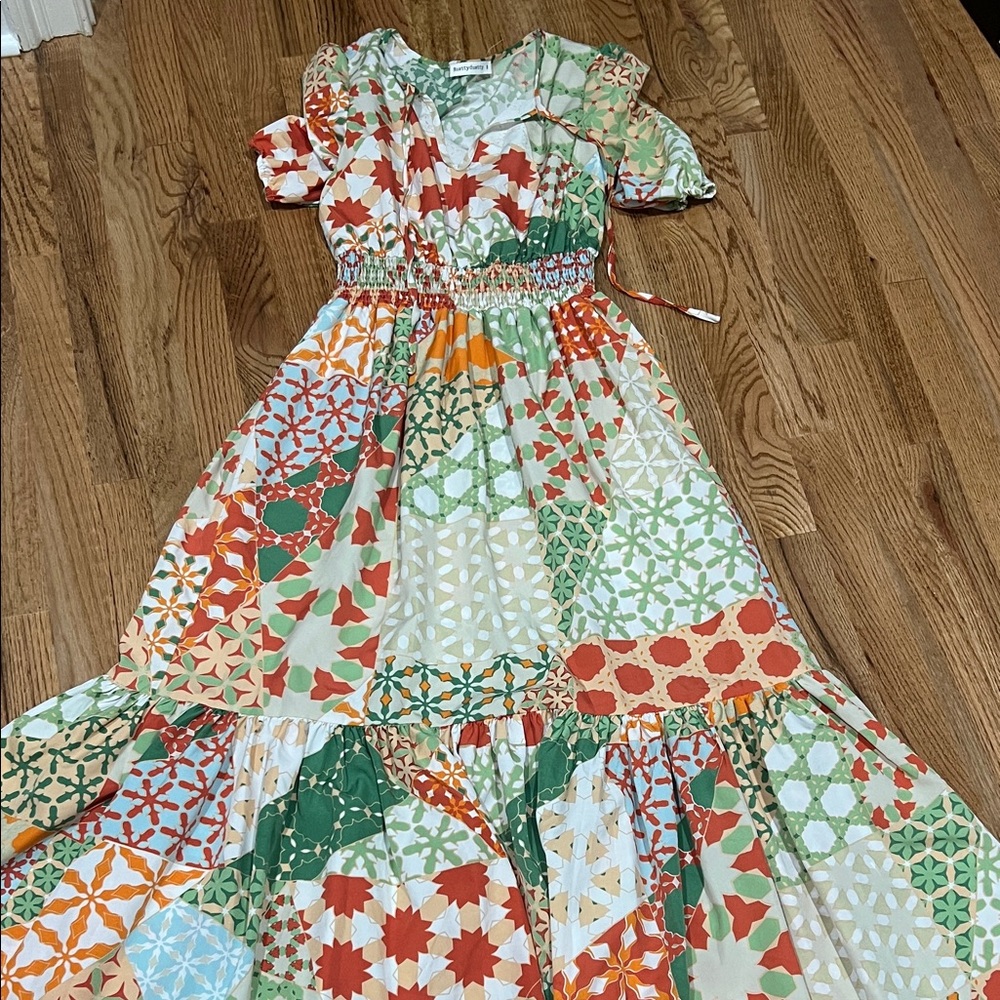 Vibrant Patchwork Casual Dress NWOT